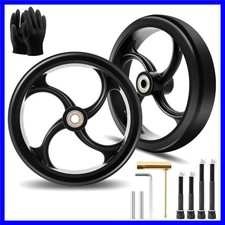 2 PCS 7-Inch Walker Replacement Wheelchair Wheels - Eco-Friendly Rubber Mater...