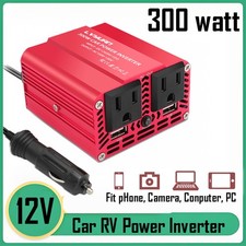 300W Mini Power Inverter DC 12V to AC 110V 120V Car Converter Adapter Charger