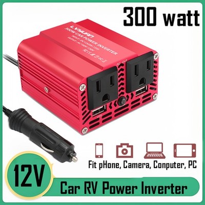 300W Mini Power Inverter DC 12V to AC 110V 120V Car Converter Adapter Charger
