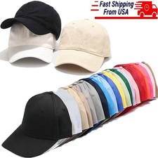 Cotton Baseball Cap Ball Dad Hat Adjustable Plain Solid Washed Men Washed PC