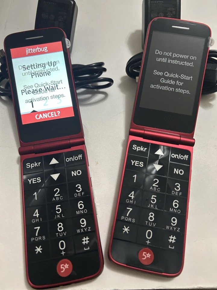 Alcatel - Jitterbug - Set Of 2 New Flip Phones - 4043SJ6/both RED.free Shipping - Image 4 of 4
