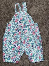 Vintage Mockingbird Girls Floral Overalls 3-6 Month baby girl outfit Soft