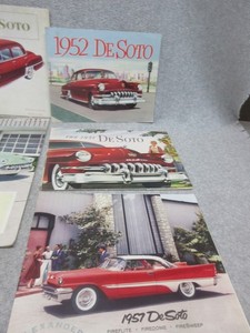 9 DeSOTO 1950's Dealer Showroom Sales Brochure Literature ReD & Chrome Grills