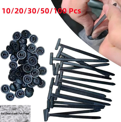 Nylon Universal Cable Tie Buckle,10-100 PCS Pin and Button Zip Ties Self-Locking