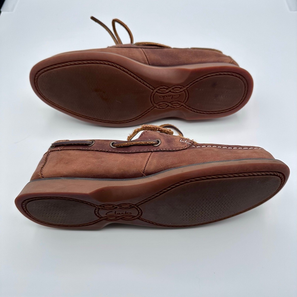 Clarks Port View Slip On Boat Shoes Mens Size 10.5 M Brown Leather 11826 Mens Sailview Step Light Tan Nubuck Slip-On Boat Shoes | Clarks main image 3