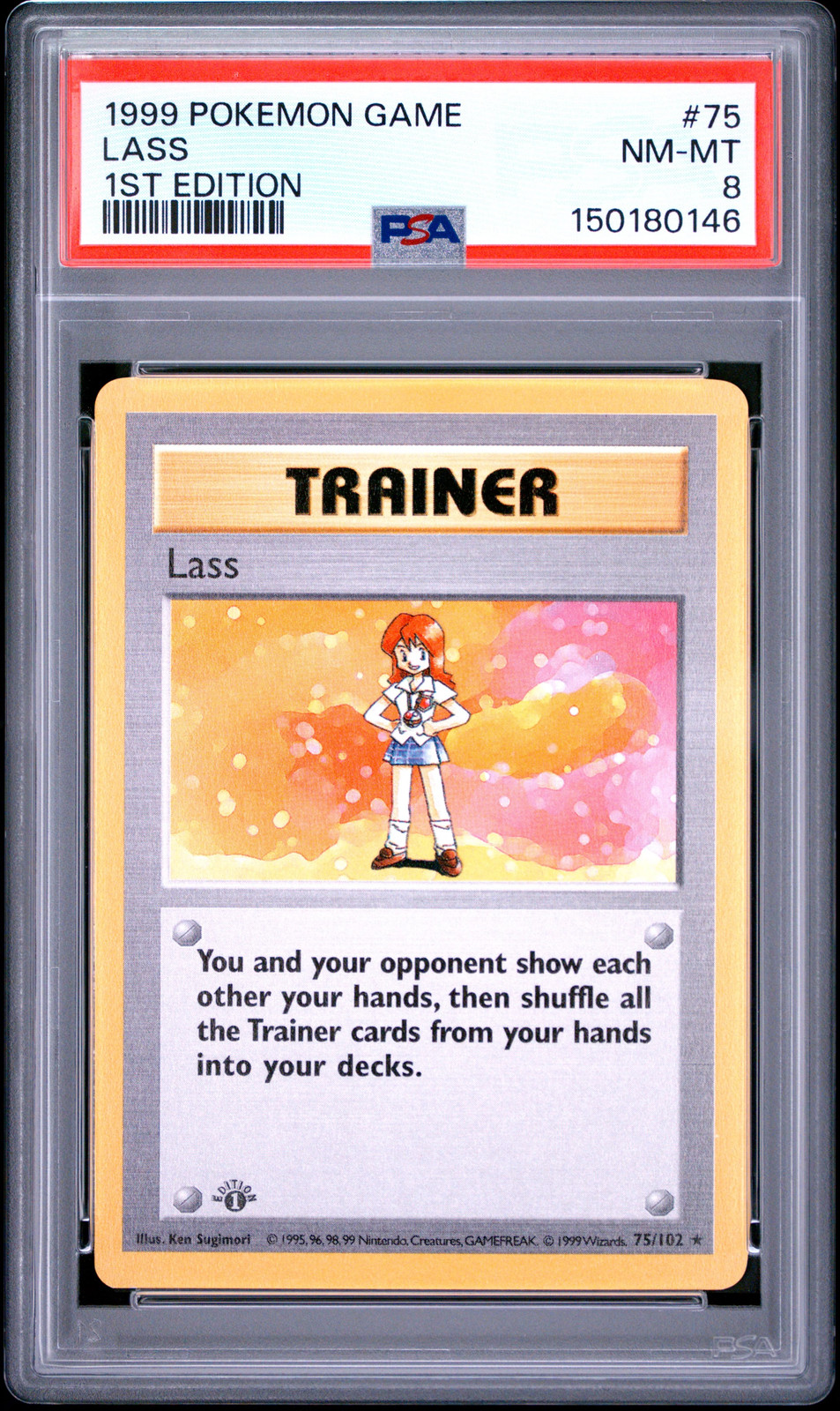 Lass 1st Edition PSA 8 1999 Pokemon Base Set Shadowless #75