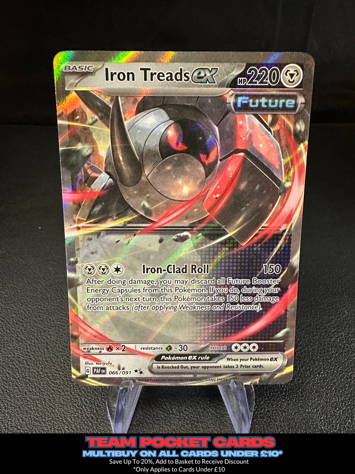 Iron Treads Ex 066/091, Paldean Fates, Pokemon, NM
