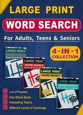 Word Search for Adults  Large  - VERY GOOD