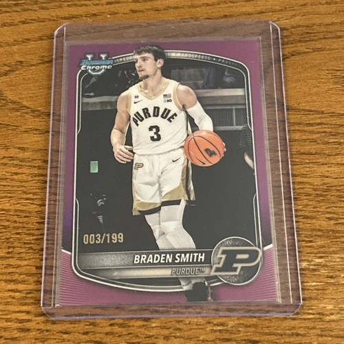 2025-26 Bowman Basketball Chrome Braden Smith Fuschia Refractor 3/199 #MATCH