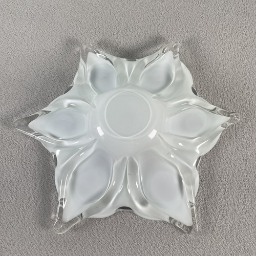 Mid Century Fratelli Toso Apparenza Orange Cased Starry Night Glass Bowl Murano - Picture 11 of 20