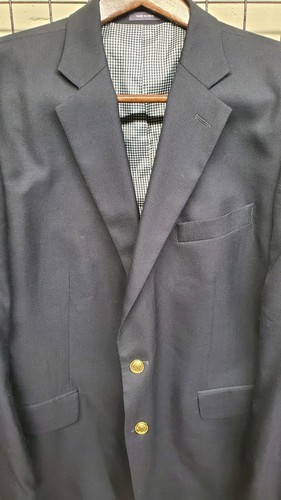 Stafford Herren Classic Fit 100% Wolle Blazer Sport Mantel 44R Navy Goldknöpfe NEU - Bild 1 von 6