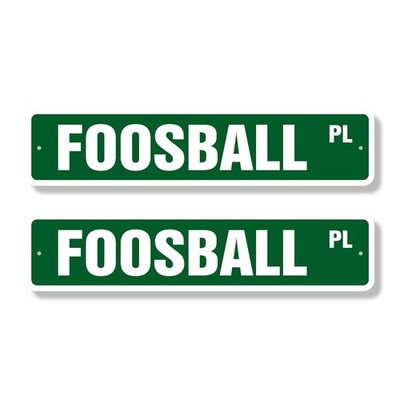 FOOSBALL Street Sign (2 Pack) Plastic Metal Road Sign game room foos ball parts