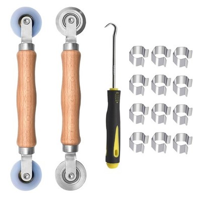 12 PCS Window Screen Repair Kit Steel/Nylon Roller Spline Removal Hook Mesh