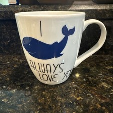 Pfaltzgraff Coffee Mug Cup I WHALE ALWAYS LOVE YOU Blue Whale