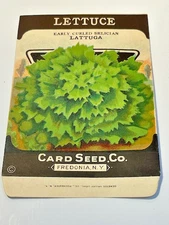 2627.20 ~ 1930’s Vintage Latuga Lettuce Seed ~ Card Seed Co- Fredonia N.Y. NOS!