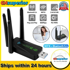 AX900 USB WiFi Bluetooth5.4 Adapter Dongle Dual-Band 5G/2.4GHz Wireless Network
