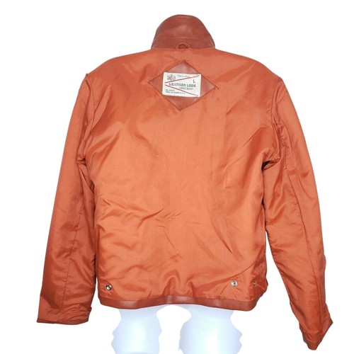 Vtg Kmart Faux Leather Jacket Women’s Large Brown Vegan Lined Coat Snap Front - Picture 8 of 12