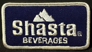 Shasta Beverages Patch, Blue/White, 3.5 x 2 Inches