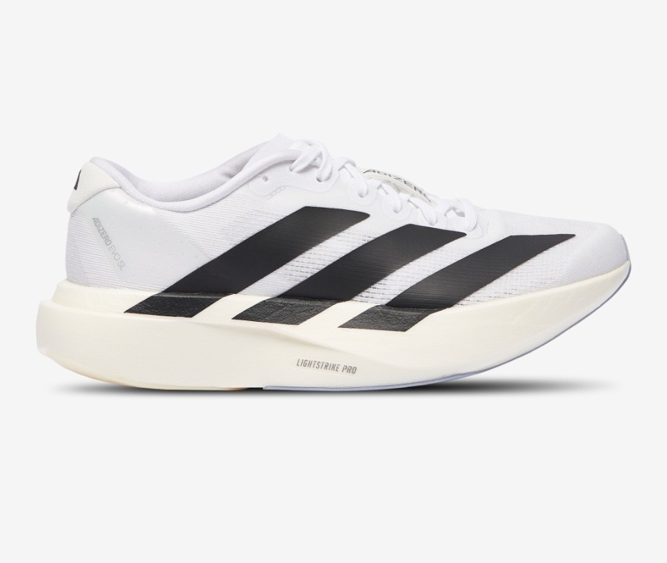 adidas Adizero Evo SL White Black Size 4Y-7Y Womens Boys Kid