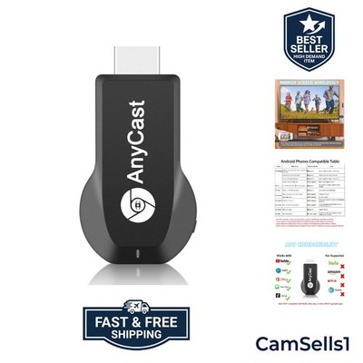 Anycast Wireless HD Display Adapter Receiver 1080P Screen Mirroring Streaming...