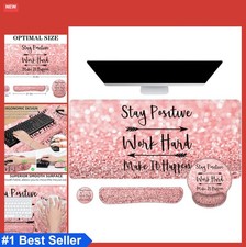 Large Mouse Pad with Wrist Rest Set Extended Desk Mat Keyboard Wrist Support