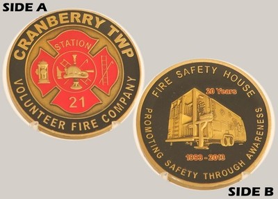Cranberry Twp Fire Station 21 Fire Safety House 20th Anniv Challenge Coin  1#20