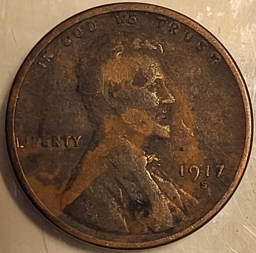 1917-S 1C BN Lincoln Wheat Penny Cent! Older Date Wheat Penny! Fill That Album!