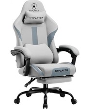 GTPLAYER Computer Gaming Chair Gray Ergonomic Design with Adjustable Armrests