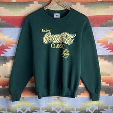VTG 90s Coca-Cola Classic Coke Forest Green Crewneck Sweatshirt Mens Medium