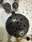 Lava Rock Obsidian Glass Pendant Necklace — photo 5