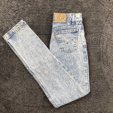 Vintage Levi's 575 Womens 24x31 Orange Tab Jeans USA Made Acid Wash Straight 90s