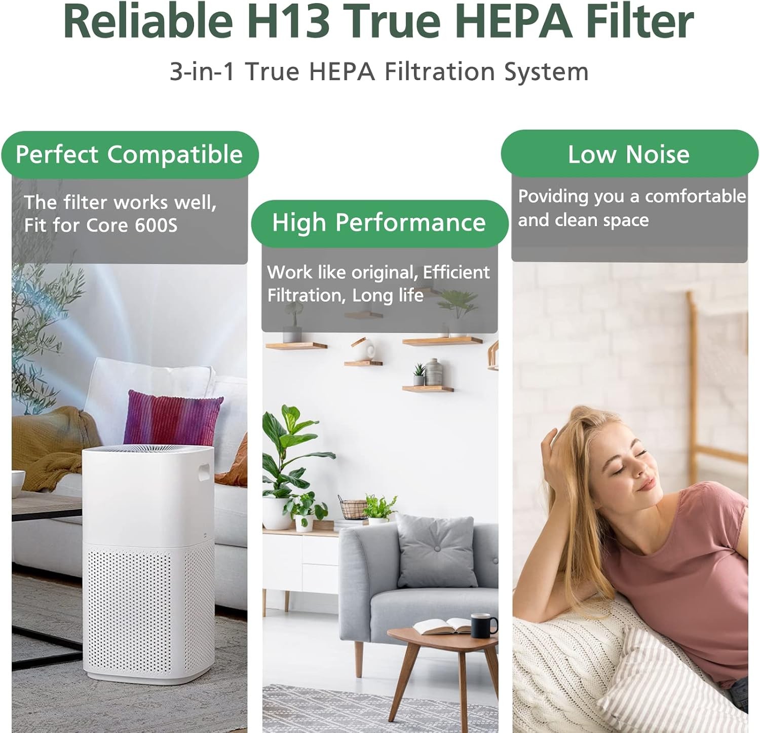 Core 600S Replacement Filter H13 True HEPA Filter for LEVOIT Core 600S Air Purif