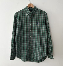 Vintage 90s Polo Ralph Lauren Plaid Long Sleeve Button Up Oxford Shirt Mens S