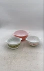 Pyrex Multicolor Glass Glossy Finish Round Shaped Mixing Bowl Lot Of 3