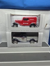 Spec Cast 2 Metal Budweiser King Of Bottled Beer Ford Truck Banks 1932 1937 TW