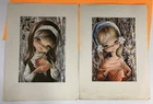 2x Vintage GALLARDA BIG EYE Prints from SPAIN (18.5"x13.5") 60s Kitsch *LOOK #58