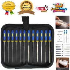 Quality 12-Piece File Collection: Carbon Steel & Diamond Files for All Uses