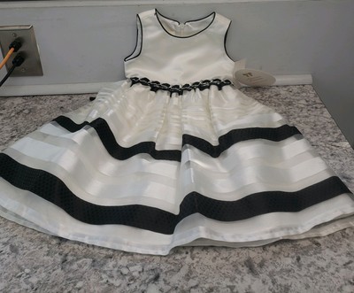 American Princess 2T Toddler Cream With Black Detailing Dress Special Occasion