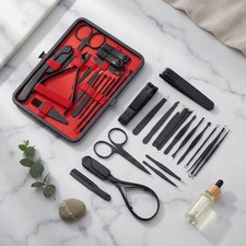 24 Piece Professional Manicure Pedicure Kit Stainless Steel Nail Care Set Women