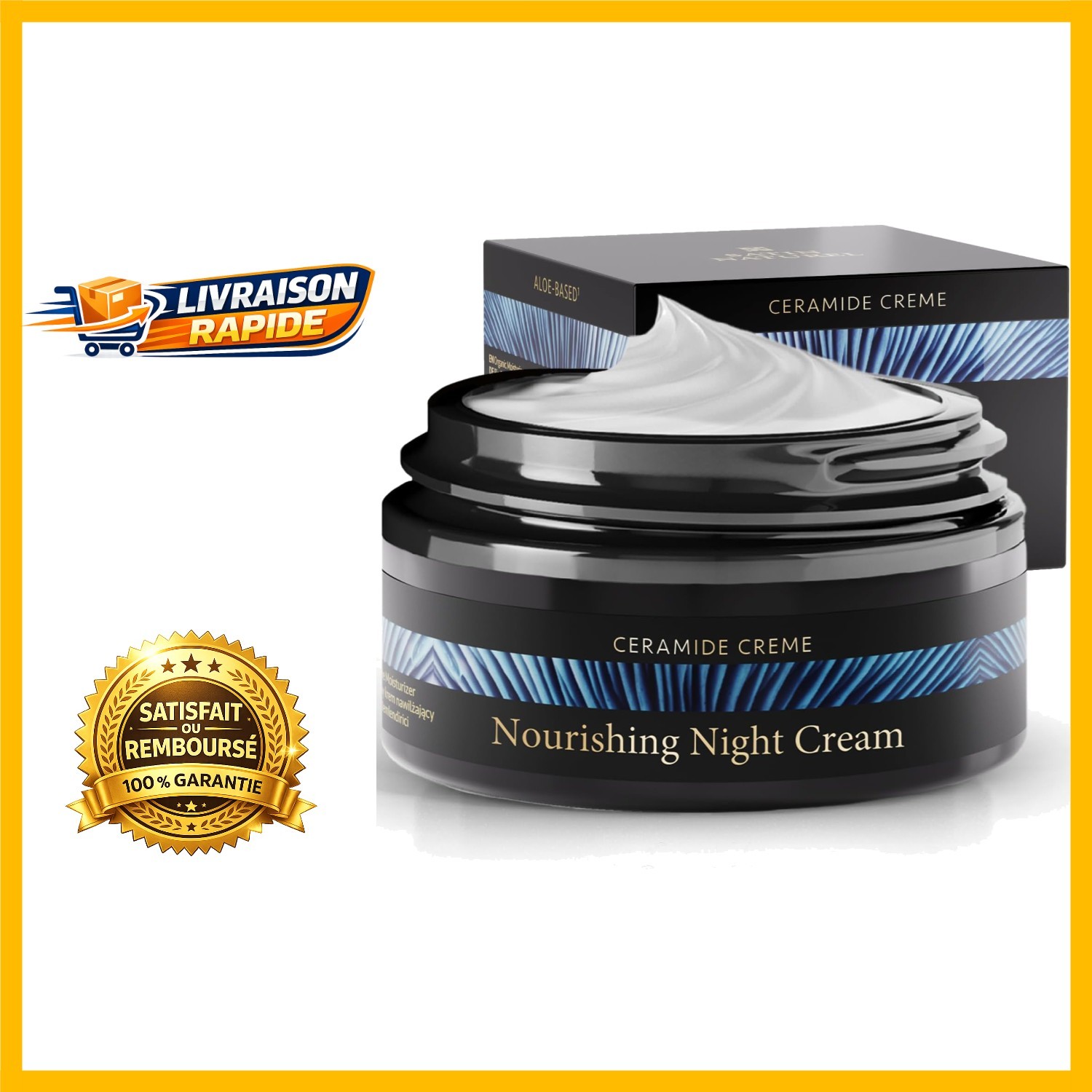 Crème de Nuit Réparatrice aux Céramides et Aloe Vera Apaisant 50ml