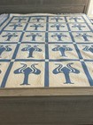 Cotton quilt with blue Hawaiian Breadfruit (Ulu) pattern — photo 1