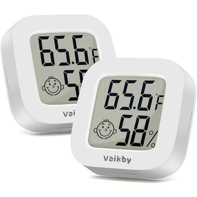 Vaikby Indoor Thermometer 2Pack Humidity Gauge Meter Digital Hygrometer Room ...