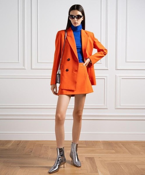 Women Max Mara Skirt Orange Wool 36 / S / 44