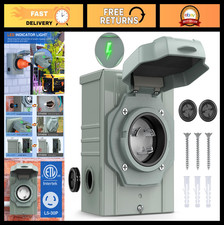 30AMP Generator Power Inlet Box  ETL Listed NEMA L5-30P  125V Waterproof RV Ou