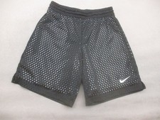 NIKE DRI-FIT Size L Girls Black Mesh Stretch Waist Lined Athletic Gym Shorts 365