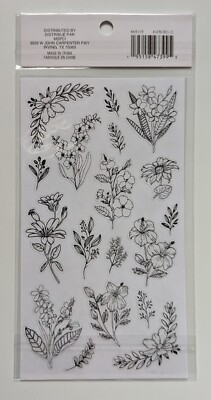 TRACKER スクリーミングフラワー　コンプリート Black Flower Sketches Clear Flat Floral Scrapbooking Stickers by