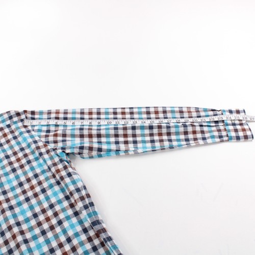 Ingram NWT Casual Button Down Shirt Size XL Blue Checkered Cotton Blend - Picture 10 of 10