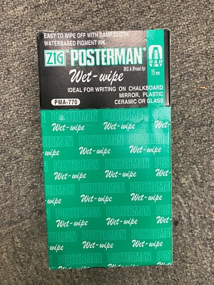 6 Stück Zig Posterman Feuchttuch orange Stift 15 mm große & breite Spitze - für Tafel