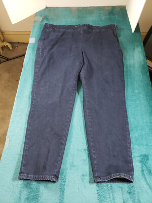 Talbots Jeans Sz 18 W Womens Blue Stretch Pants Mid Rise Ladies Slim Ankle 