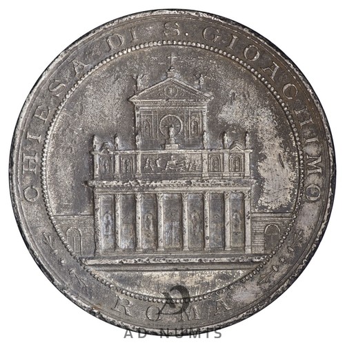 médaille 1893 Jubilée Episcopal Chiesa Di S. Gioachimo Roma TRES RARE Etain - Afbeelding 1 van 2